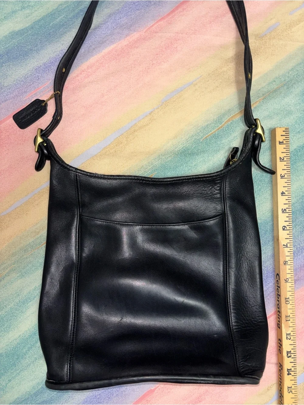 Coach Vintage Legacy Large Slim Duffle Bucket Bag Black Leather 9060 Classic